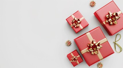 3D Gift Box - shaped Decorations on White Background