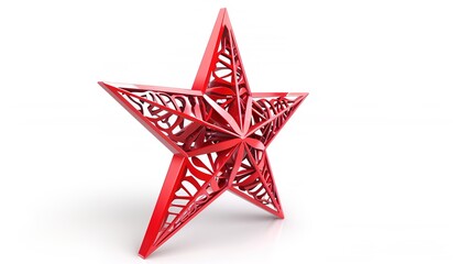3D Star - shaped Decoration on White Background