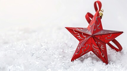 3D Star - shaped Decoration on White Background