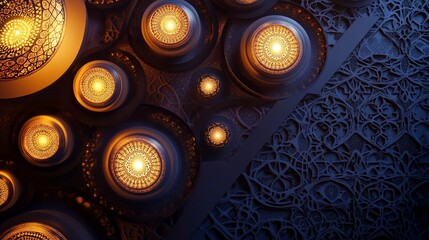 Intricate Glowing Orbs on a Patterned Surface, creating a captivating abstract visual