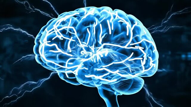 Human brain anatomy and function detailed medical illustration for educational purposes and research use