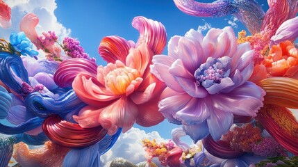 Colorful Floral Abstract in Sky