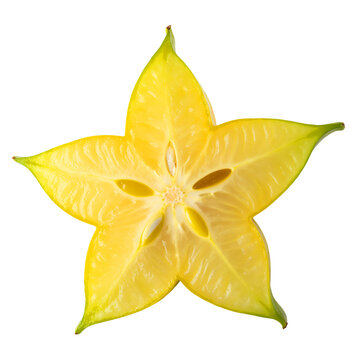 Ripe carambola fruit slice in star shape