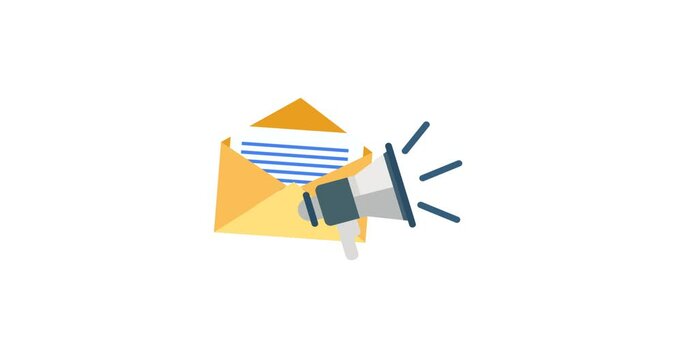 A modern animated icon showing an email envelope, message symbol, or graph element&mdash;representing email marketing campaigns and outreach strategies. Ideal for illustrating newsletter campaigns, subscrib