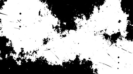 Distressed Grunge Texture with Scratches and Ink Splatter, High-Contrast Black and White Overlay Background