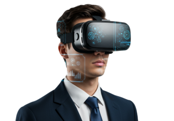 Virtual Reality Tech Man Futuristic Digital Experience