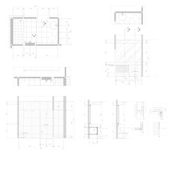 Interior design 2d Bathroom design Furniture layout plan section detail