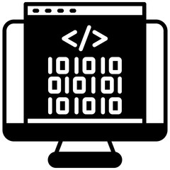 Code Snippet glyph icon, use for machine learning, education, technology industry, UI, UX kit, app and web development, digital or print.