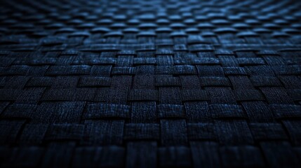 Obraz premium Dark blue woven texture close up