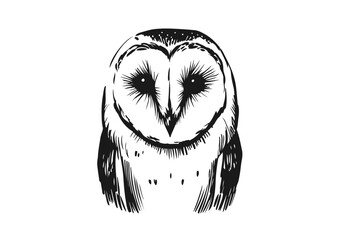 Barn Owl hand drawn sketch vector illustration © Shutoda