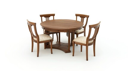 Luxury kitchen table set isolated on clean white background, featuring an elegant and fancy dining arrangement with premium utensils, plates, and glassware. This sophisticated setup is perfect 