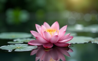 Zen flower loto in water. High quality