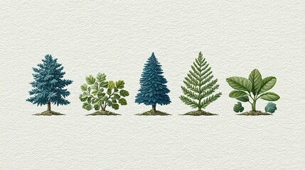 Illustration of various plant species.