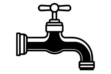 Water Faucet silhouette vector illustration