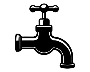 Water Faucet silhouette vector illustration