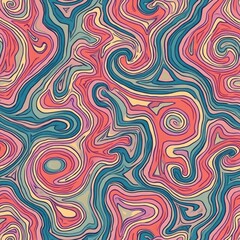 pastel vintage Psychedelic swirl groovy pattern. Psychedelic retro wave wallpaper. Liquid groovy background