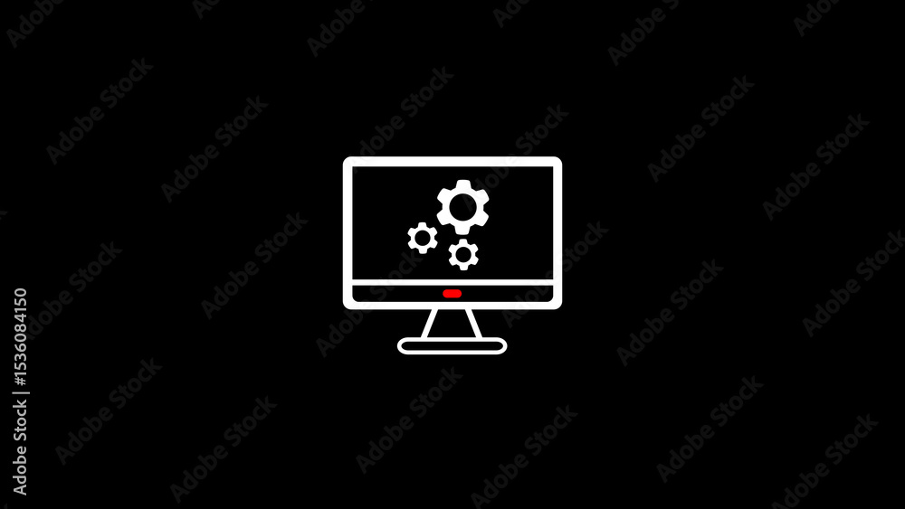 Poster concept of computer system configuration, featuring an attractive clean design in a minimalist style