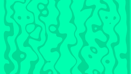 Organic and flowing digital art illustration featuring a pattern of fluid lines and soft shapes in vibrant teal green color creating a calming impression.
