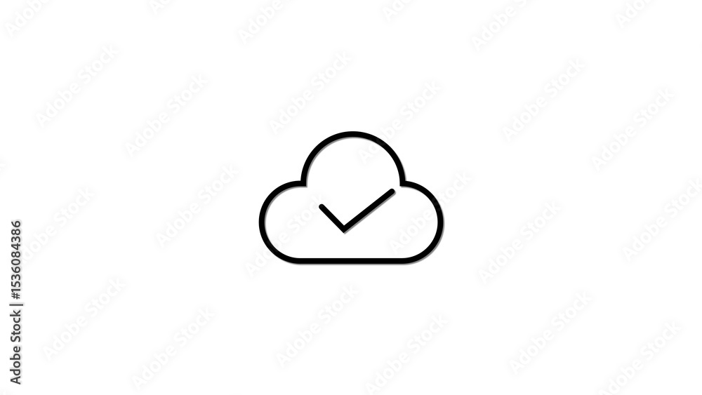 Poster cloud data storage concept illustration showing a checkmark within a cloud graphic symbolizing data 