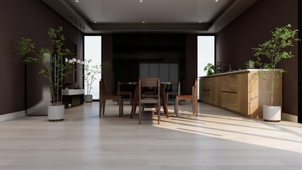 office pantry area 3d render interior design