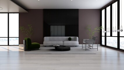 office wooden lobby waiting room for company wall logo mockup