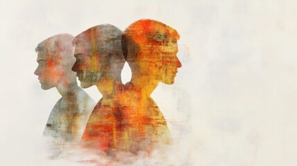 Abstract profile views of people