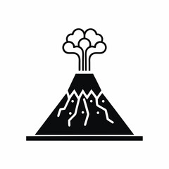 Volcano icon silhouette vector illustration