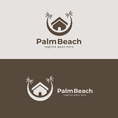 Palm House Resort hotel Logo Template Universal creative premium symbol. Vector illustration. Creative Minimal design template. Symbol for Corporate Business Identity