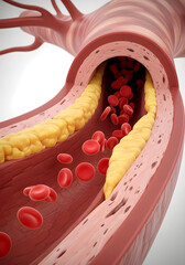 Fat embolism syndrome – 3D Medical Illustration of Plaque Buildup.Atherosclerosis in Artery.