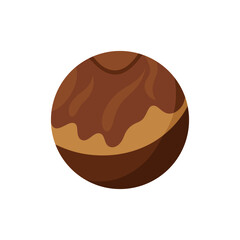 chocolate truffle on white background 