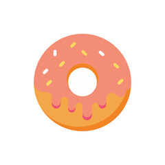 Obraz premium donut with glaze on white background 