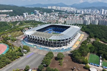 울산 문수축구경기장 항공 촬영 전경 Aerial View of Ulsan Munsu Football Stadium in South Korea   © 근희 박