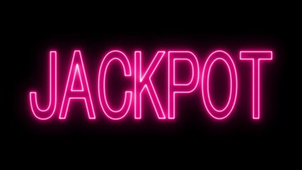 Animated glowing flickering neon inscription jackpot. neon jackpot text animation - Powered by Adobe