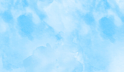 Sea watercolor summer greeting background.  blurred and grainy Blue powder explosion on white background, Classic hand painted Blue watercolor background for design.