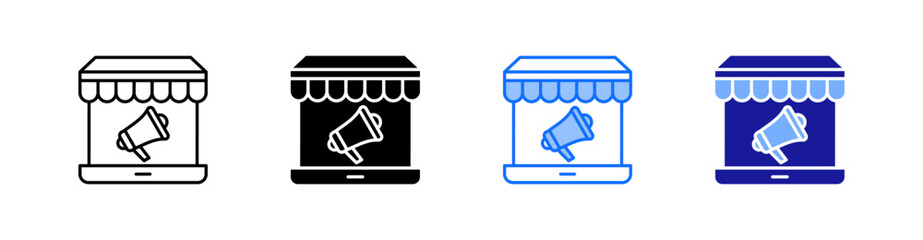 Digital Marketing Multiple Style Icon Set Vector 