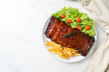 grilled and barbecue ribs pork