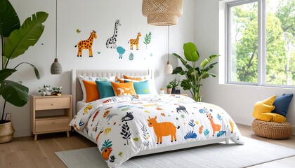 Child's bedroom with animal theme