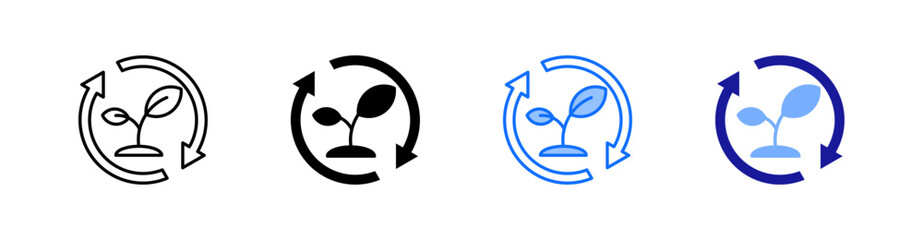 Sustainability Multiple Style Icon Set Vector 