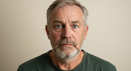 Obraz premium Portrait of a thoughtful mature man with a contemplative expression