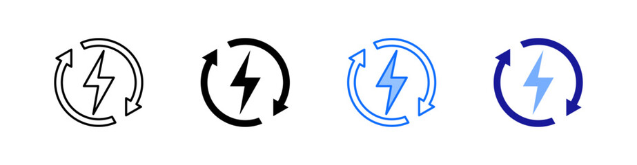 Renewable Energy Multiple Style Icon Set Vector 