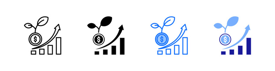 Responsible Investing Multiple Style Icon Set Vector 
