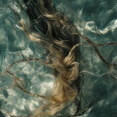 Woman with Braided Hair in Water – Rear View