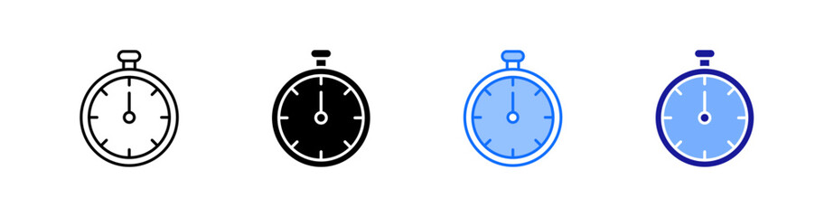 Time Multiple Style Icon Set Vector 