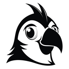Fototapeta premium A fierce toucan head with bold black and white contrasts shows its power
