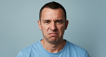 Portrait of a Man with a Displeased Expression