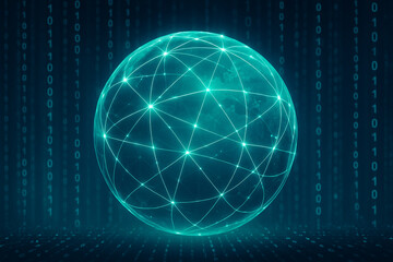 Obraz premium AI generated digital earth glowing in cyber space with abstract binary codes and global data connections symbolizing futuristic technology and seamless connectivity