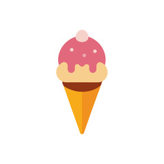 ice cream cone on white background 