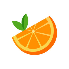 orange slice on white background   