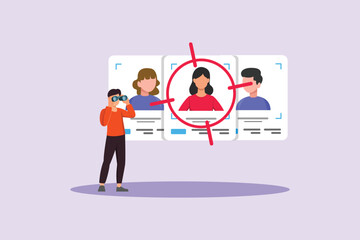 Human Resource Concept. Colored flat vector illustration isolated