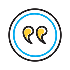 Vector multi color icon for Quotation mark